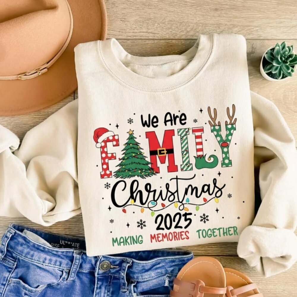22 Christmas Family Crew Sweatshirt Festive Holiday Sweater